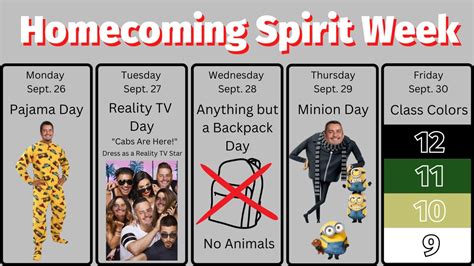 Homecoming Spirit Week Themes Announced – The Orator