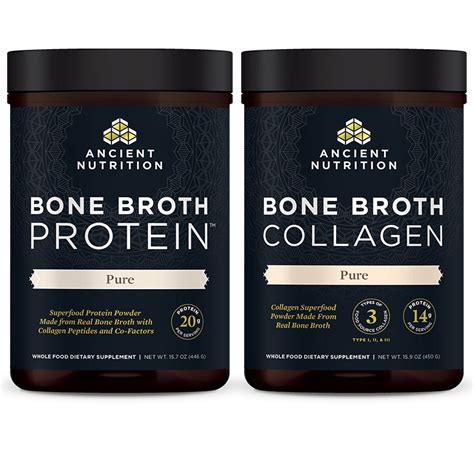 Bone Broth Collagen® + Bone Broth Protein® Pure - Ancient Nutrition ...