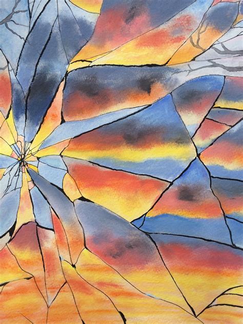 Broken mirror sunset | Broken mirror art, Broken drawings, Broken glass art