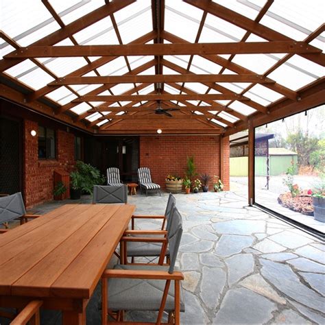 Softwoods 11.4 x 4.3m Suntuf Standard Gable Roof Pergola Kit