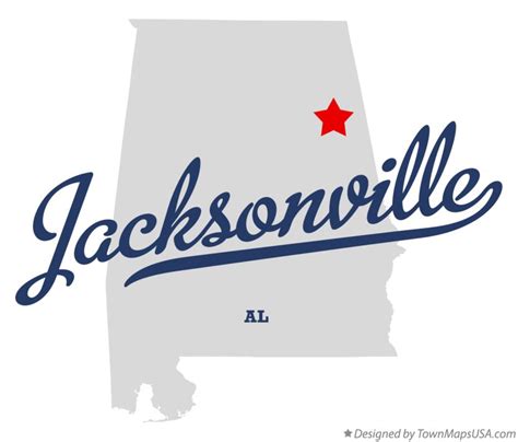 Map of Jacksonville, AL, Alabama