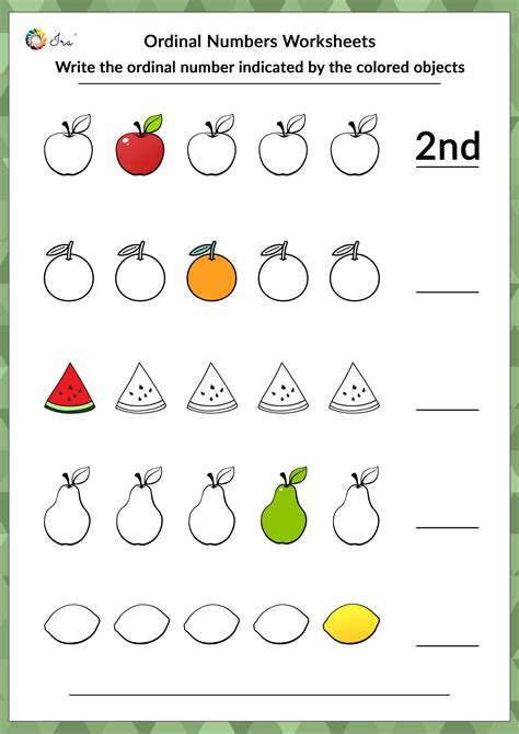 Worksheet On Ordinal Numbers