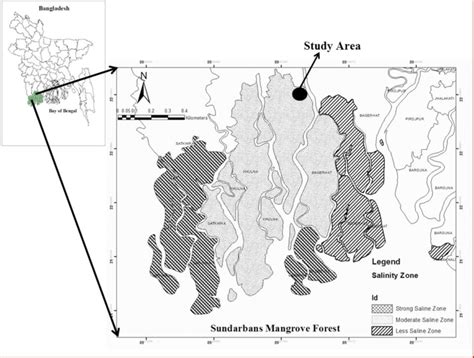 Map of Study area in the Sundarbans Mangrove Forest in Bangladesh ...