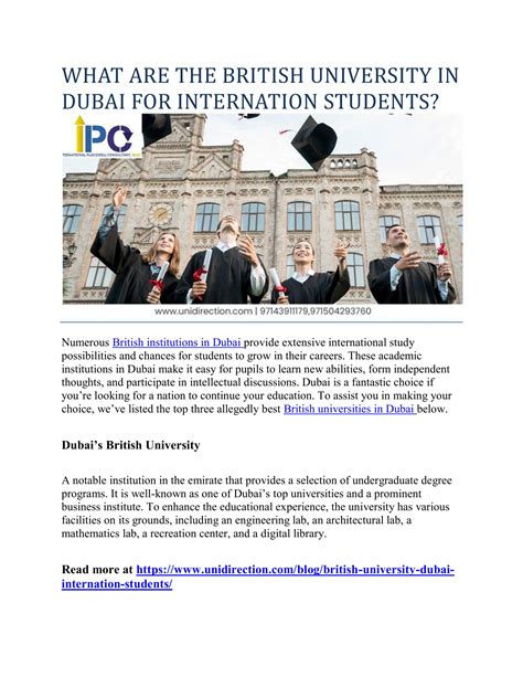 WHAT ARE THE BRITISH UNIVERSITY IN DUBAI FOR INTERNATION STUDENTS? by ...