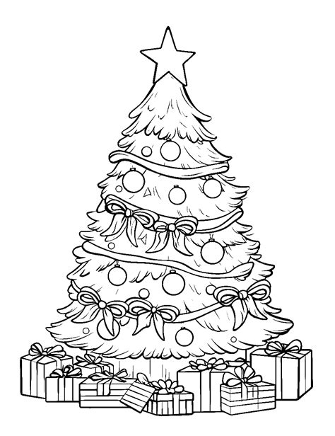 20 Christmas Tree Coloring Pages: Fun Cute Printables