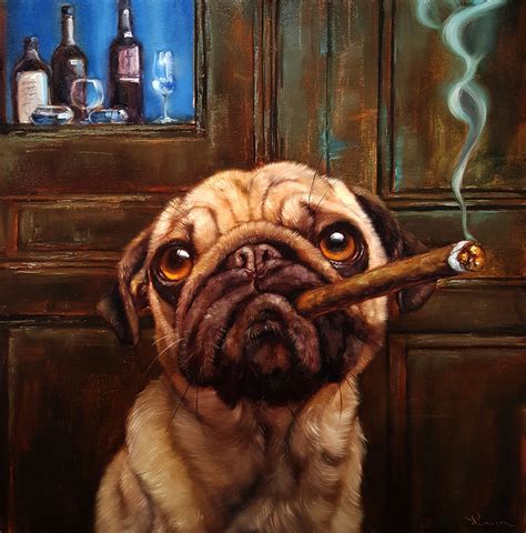 Lucia Hefferan | OIL | Uptown Pug | Pug art, Pugs, Pug art print