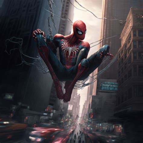 Spiderman swinging by rickyrockk on DeviantArt