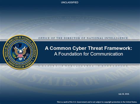 Office of the Director of National Intelligence Common Cyber Threat ...