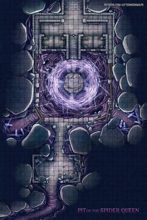 Pit of the Spider Queen Battle Map - Drow/Underdark themed Mini-Dungeon ...