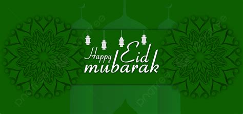 Eid Mubarak Islamic Green Color Background, Decoration, Islam, Muslim ...