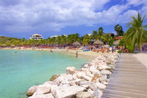 Blue Bay Beach in Curacao, Dutch Antilles Editorial Image - Image of ...