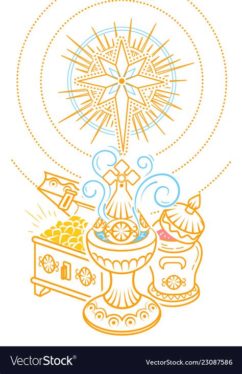 Frankincense myrrh and gold Royalty Free Vector Image