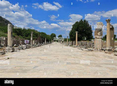 Turkey - Ancient city of Ephesus, ancient port street Stock Photo - Alamy