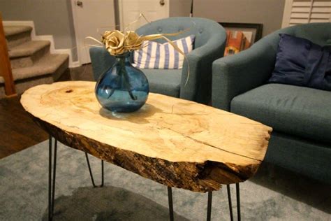 DIY Live Edge Wood Slab Coffee Table