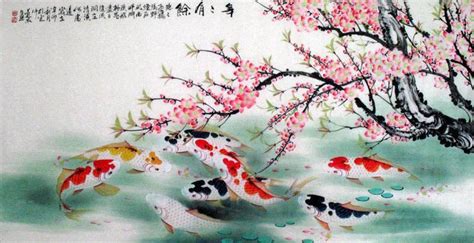 Chinese Koi Fish Painting 2078023, 69cm x 138cm(27〃 x 54〃)