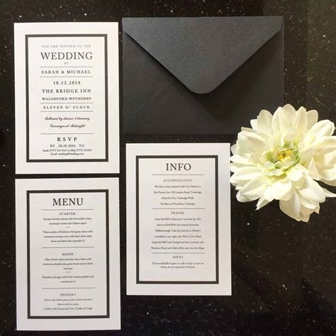 Black and White Wedding Invitations and Stationery - Wagtail Designs