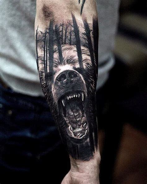 Top 12+ Bear Sleeve Tattoo Designs | PetPress | Bear tattoos, Forearm ...