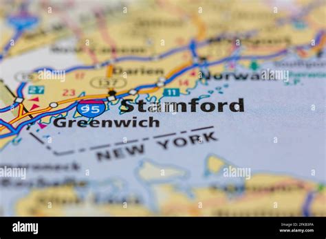 Stamford Connecticut USA Shown on a geography map or road map Stock ...