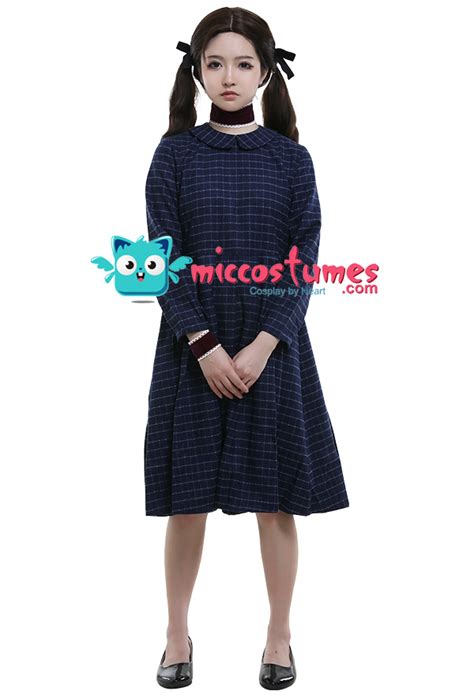 Orphan Esther Girl Cosplay Costume Blue Plaid Dress for Halloween ...