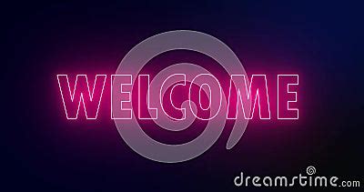 Animated Welcome Neon Sign stock video. Video of concept - 169450557