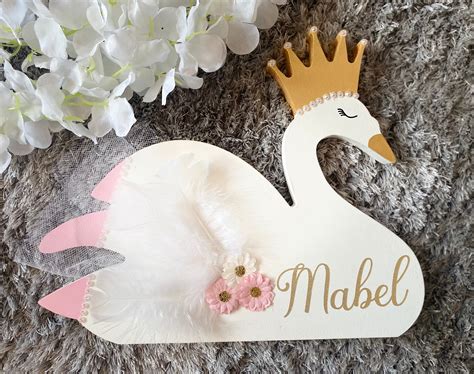 Swan Nursery Decor/ Swan Shelfie / Princess Swan With Crown / - Etsy UK