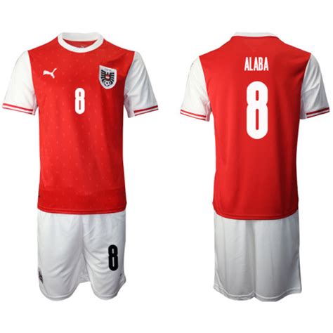 Austria National Soccer Team #8 ALABA Home Jersey