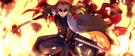 3440x1440 Kyojuro Rengoku From Demon Slayer 3440x1440 Resolution ...