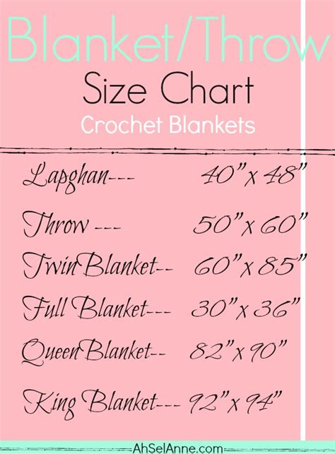 Blanket Size Charts % - Ahsel Anne