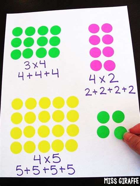 Free array activities ideas (this example is with dot stickers to build ...