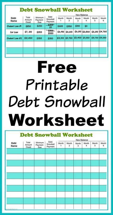 Free Printable Debt Snowball Worksheet- Perhaps the best way to pay ...