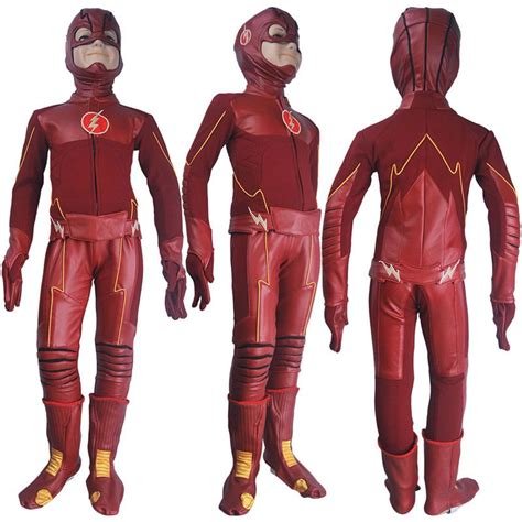 Kids Children The Flash Season 4 Barry Allen Flash cosplay costume ...