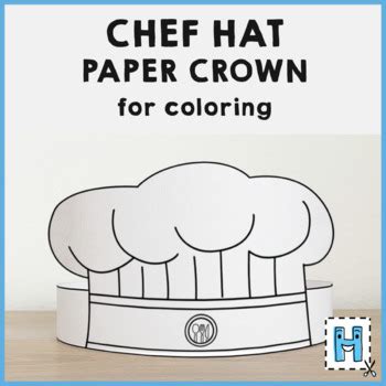 Chef Hat Cook Paper Crown Printable Coloring Craft Activity for kids