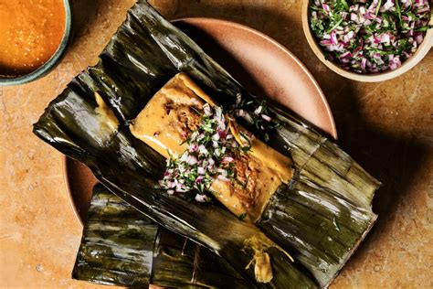 Banana Leaf-Wrapped Lamb Shank Tamales with Morita Chile Salsa | Recipe ...