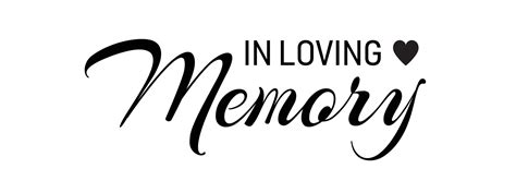 IIn loving memory. Vector black ink lettering isolated on white ...