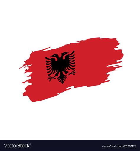 Albania flag Royalty Free Vector Image - VectorStock