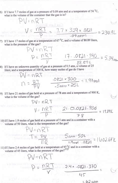 Mixed Gas Laws Worksheet Answers — db-excel.com