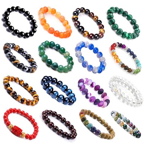 Buy Luxury Natural Stone Healing Crystal Stretch Bead Bracelet Women ...