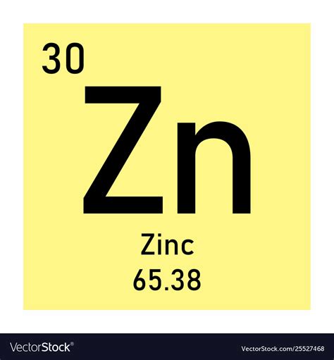 Zinc chemical element Royalty Free Vector Image