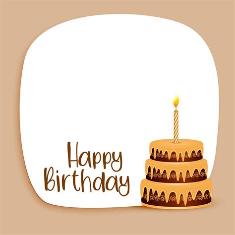 happy birthday card design with text space and cake - Download Free ...