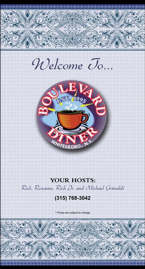 Boulevard Diner Full Menu by OrderEze.com - Issuu