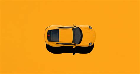 #Porsche yellow background #artwork #car #vehicle #2K #wallpaper # ...