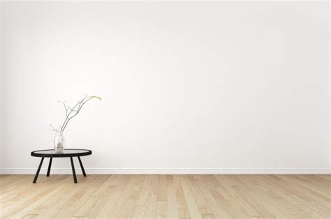 Japanese - Living Room Interior On Empty White Wall Background ...