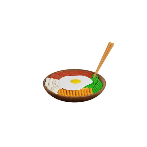 3d Bibimbap illustration 16460976 PNG