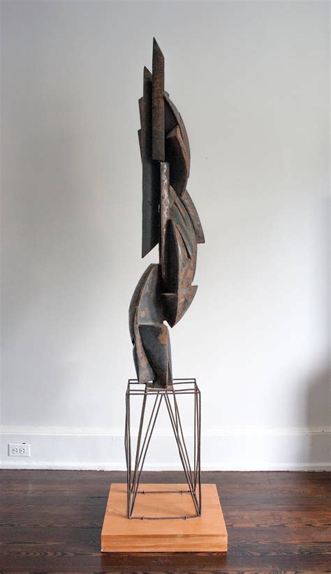 Cubist Modern Abstract Metal Sculpture, 1956 For Sale at 1stdibs