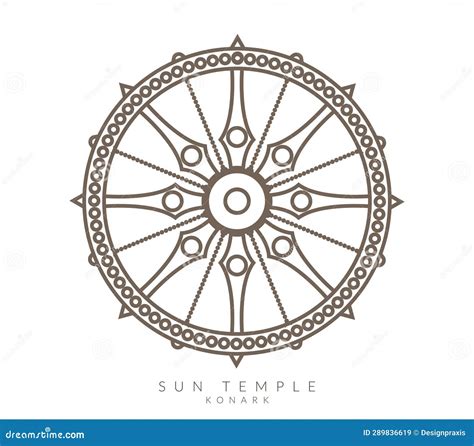 Konark Wheel - Sun Temple - Odisha - Icon Stock Illustration ...