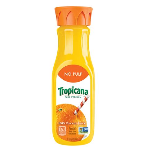 Tropicana Pure Premium No Pulp 100% Orange Juice, 12 oz Bottle ...