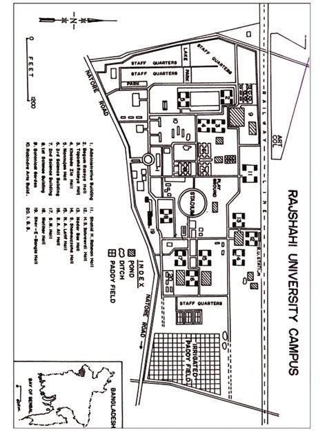 Rajshahi University Campus showing sampling stations. | Download ...