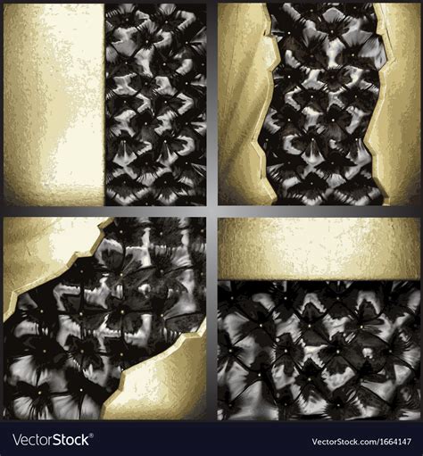 Gold on fabric background set Royalty Free Vector Image