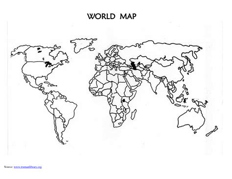 Printable+Blank+World+Map+Countries | Blank world map, World map ...