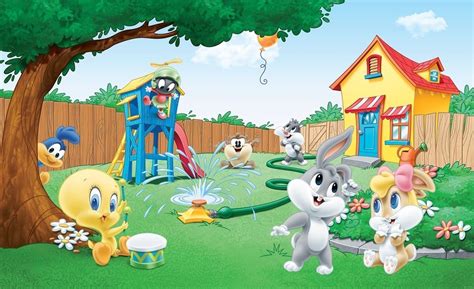 Giant children's wall mural photo wallpaper Cartoon Looney Tunes baby ...